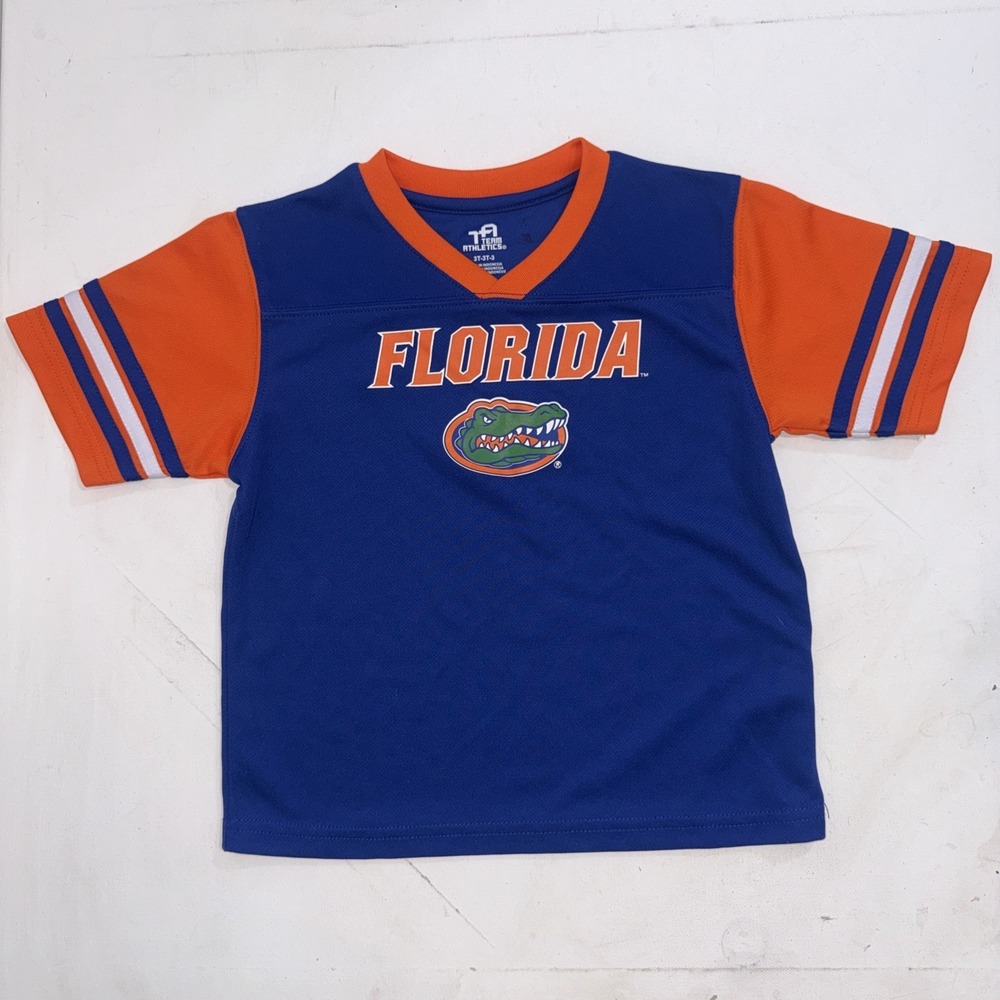 University of Florida Gators Football Sports T-Shirt Blue Jersey Toddler Kids 3T